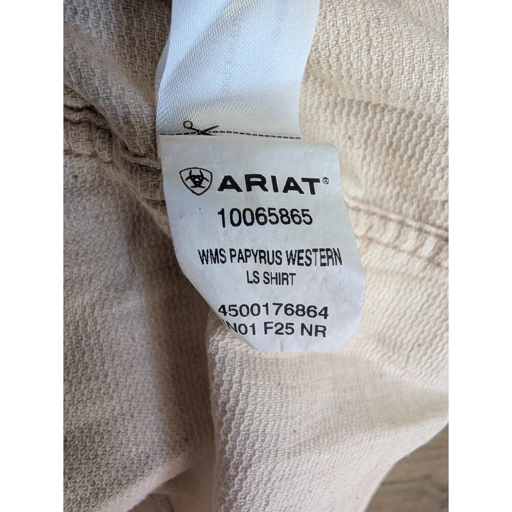 NWT Ariat Papyrus Western Shirt Womens Small Light Tan Long Sleeve Pearl Snap - Picture 6 of 6